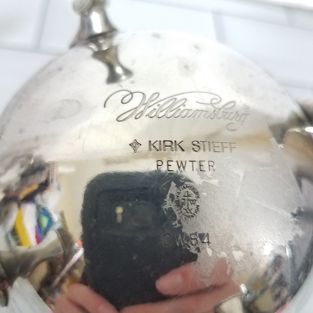 Kirk Steiff Pewter Creamer and Sugar Williamsburg - Picture 6 of 13